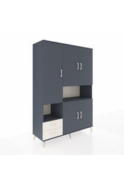 Hyperion Dolap 10 Raflı 2 Çekmeceli 5 Kapaklı 132x44x195 Antrasit-Antrasit/Aytaşı