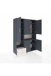 Hyperion Dolap 10 Raflı 2 Çekmeceli 5 Kapaklı 132x44x195 Antrasit-Antrasit/Aytaşı