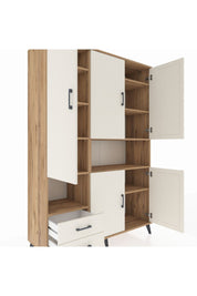 Hyperion Dolap 10 Raflı 2 Çekmeceli 5 Kapaklı 132x44x195 Çam-Aytaşı/Aytaşı