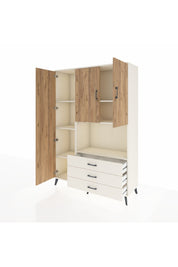 Hyperion Dolap 6 Raflı 3 Çekmeceli 3 Kapaklı 132x44x195 Aytaşı-Çam/Aytaşı