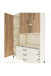 Hyperion Dolap 6 Raflı 3 Çekmeceli 3 Kapaklı 132x44x195 Aytaşı-Çam/Aytaşı