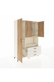 Hyperion Dolap 6 Raflı 3 Çekmeceli 3 Kapaklı 132x44x195 Aytaşı-Çam/Aytaşı