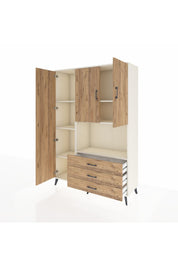 Hyperion Dolap 6 Raflı 3 Çekmeceli 3 Kapaklı 132x44x195 Aytaşı-Çam/Çam