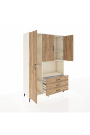 Hyperion Dolap 6 Raflı 3 Çekmeceli 3 Kapaklı 132x44x195 Aytaşı-Çam/Çam