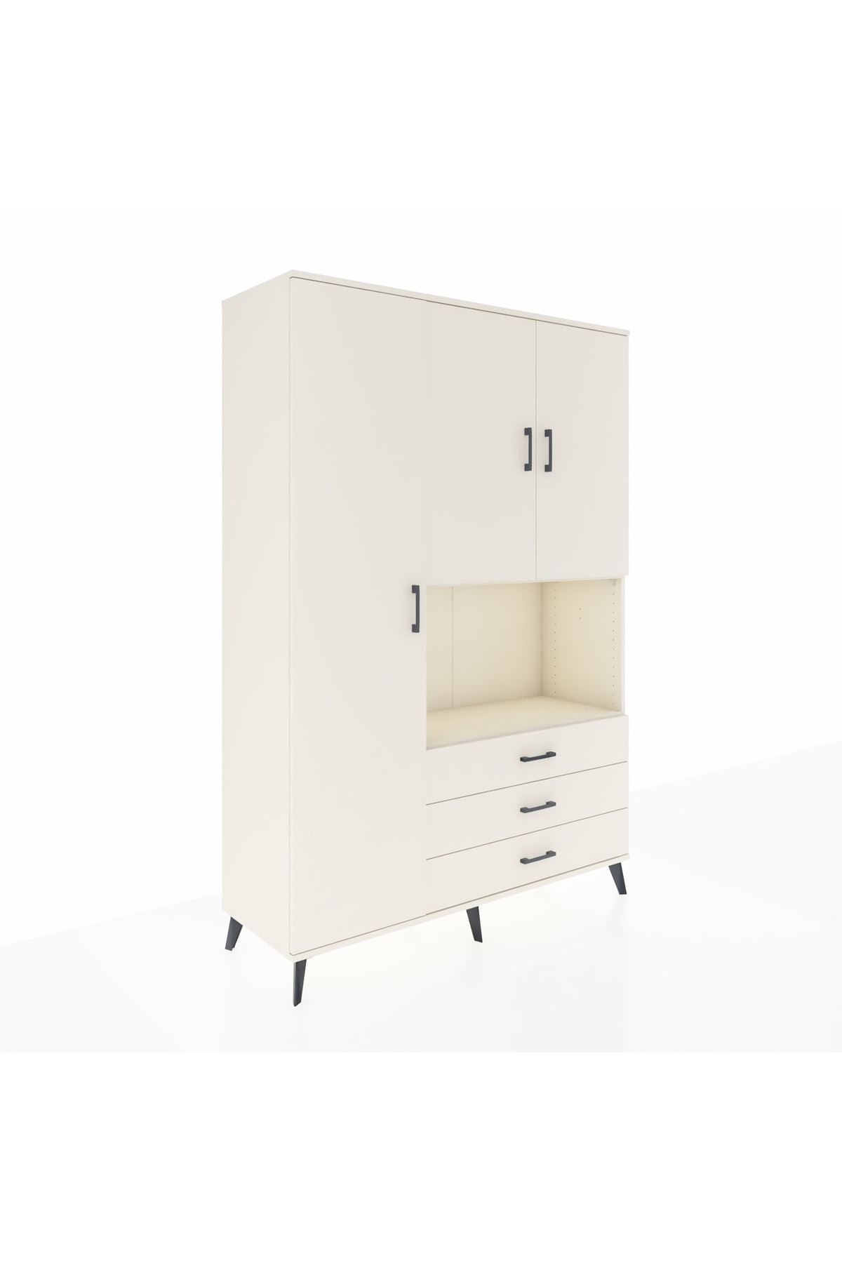 Hyperion Dolap 6 Raflı 3 Çekmeceli 3 Kapaklı 132x44x195 Aytaşı-Aytaşı/Aytaşı