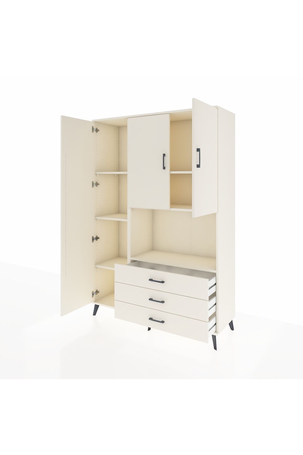 Hyperion Dolap 6 Raflı 3 Çekmeceli 3 Kapaklı 132x44x195 Aytaşı-Aytaşı/Aytaşı