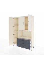 Hyperion Dolap 6 Raflı 3 Çekmeceli 3 Kapaklı 132x44x195 Aytaşı-Aytaşı/Antrasit