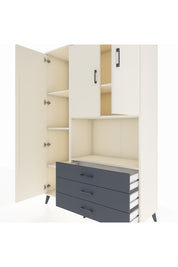 Hyperion Dolap 6 Raflı 3 Çekmeceli 3 Kapaklı 132x44x195 Aytaşı-Aytaşı/Antrasit