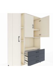 Hyperion Dolap 6 Raflı 3 Çekmeceli 3 Kapaklı 132x44x195 Aytaşı-Aytaşı/Antrasit