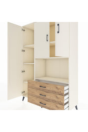 Hyperion Dolap 6 Raflı 3 Çekmeceli 3 Kapaklı 132x44x195 Aytaşı-Aytaşı/Çam