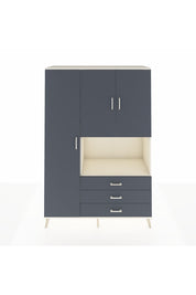 Hyperion Dolap 6 Raflı 3 Çekmeceli 3 Kapaklı 132x44x195 Aytaşı-Antrasit/Antrasit