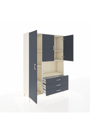 Hyperion Dolap 6 Raflı 3 Çekmeceli 3 Kapaklı 132x44x195 Aytaşı-Antrasit/Antrasit