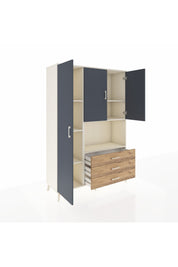 Hyperion Dolap 6 Raflı 3 Çekmeceli 3 Kapaklı 132x44x195 Aytaşı-Antrasit/Çam