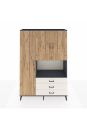 Hyperion Dolap 6 Raflı 3 Çekmeceli 3 Kapaklı 132x44x195 Antrasit-Çam/Aytaşı