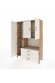 Hyperion Dolap 6 Raflı 3 Çekmeceli 3 Kapaklı 132x44x195 Çam-Aytaşı/Aytaşı