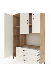 Hyperion Dolap 6 Raflı 3 Çekmeceli 3 Kapaklı 132x44x195 Çam-Aytaşı/Aytaşı