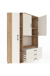 Hyperion Dolap 6 Raflı 3 Çekmeceli 3 Kapaklı 132x44x195 Çam-Aytaşı/Aytaşı
