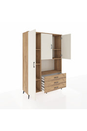 Hyperion Dolap 6 Raflı 3 Çekmeceli 3 Kapaklı 132x44x195 Çam-Aytaşı/Çam