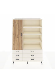 Hyperion Dolap 8 Raflı 6 Çekmeceli Tek Kapaklı  132x44x195 Aytaşı-Çam/Aytaşı