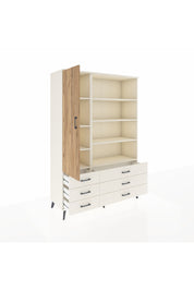 Hyperion Dolap 8 Raflı 6 Çekmeceli Tek Kapaklı  132x44x195 Aytaşı-Çam/Aytaşı