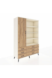 Hyperion Dolap 8 Raflı 6 Çekmeceli Tek Kapaklı  132x44x195 Aytaşı-Çam/Çam
