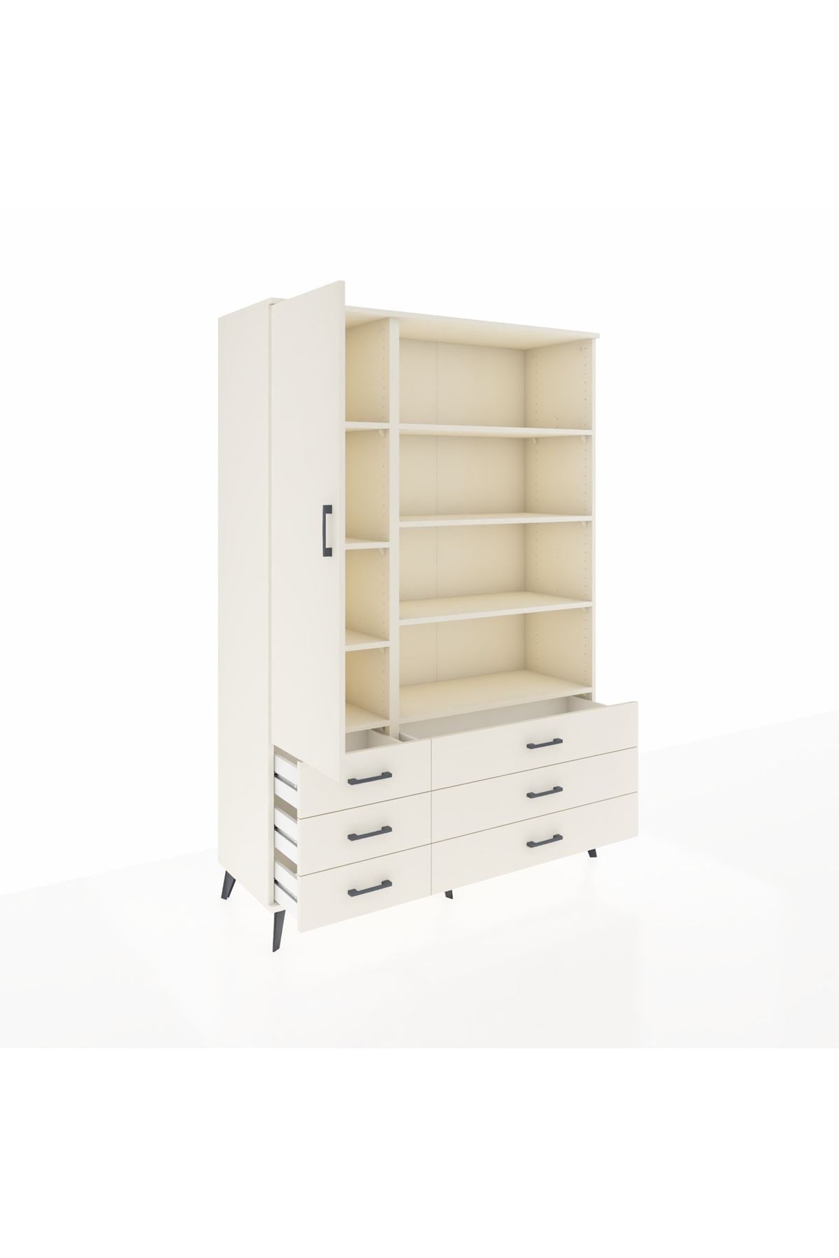 Hyperion Dolap 8 Raflı 6 Çekmeceli Tek Kapaklı  132x44x195 Aytaşı-Aytaşı/Aytaşı