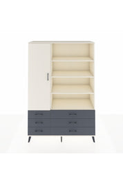 Hyperion Dolap 8 Raflı 6 Çekmeceli Tek Kapaklı  132x44x195 Aytaşı-Aytaşı/Antrasit