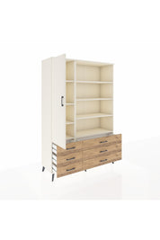 Hyperion Dolap 8 Raflı 6 Çekmeceli Tek Kapaklı  132x44x195 Aytaşı-Aytaşı/Çam