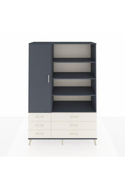 Hyperion Dolap 8 Raflı 6 Çekmeceli Tek Kapaklı  132x44x195 Antrasit-Antrasit/Aytaşı