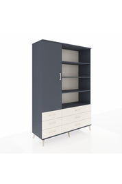 Hyperion Dolap 8 Raflı 6 Çekmeceli Tek Kapaklı  132x44x195 Antrasit-Antrasit/Aytaşı