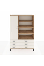 Hyperion Dolap 8 Raflı 6 Çekmeceli Tek Kapaklı  132x44x195 Çam-Aytaşı/Aytaşı