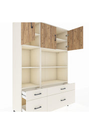 Hyperion Dolap 8 Raflı 4 Çekmeceli 3 Kapaklı 132x44x195 Aytaşı-Çam/Aytaşı