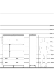 Hyperion Dolap 8 Raflı 4 Çekmeceli 3 Kapaklı 132x44x195 Aytaşı-Çam/Aytaşı