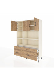 Hyperion Dolap 8 Raflı 4 Çekmeceli 3 Kapaklı 132x44x195 Aytaşı-Çam/Çam