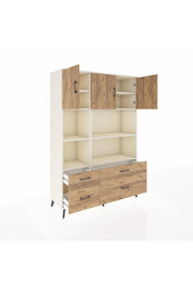 Hyperion Dolap 8 Raflı 4 Çekmeceli 3 Kapaklı 132x44x195 Aytaşı-Çam/Çam
