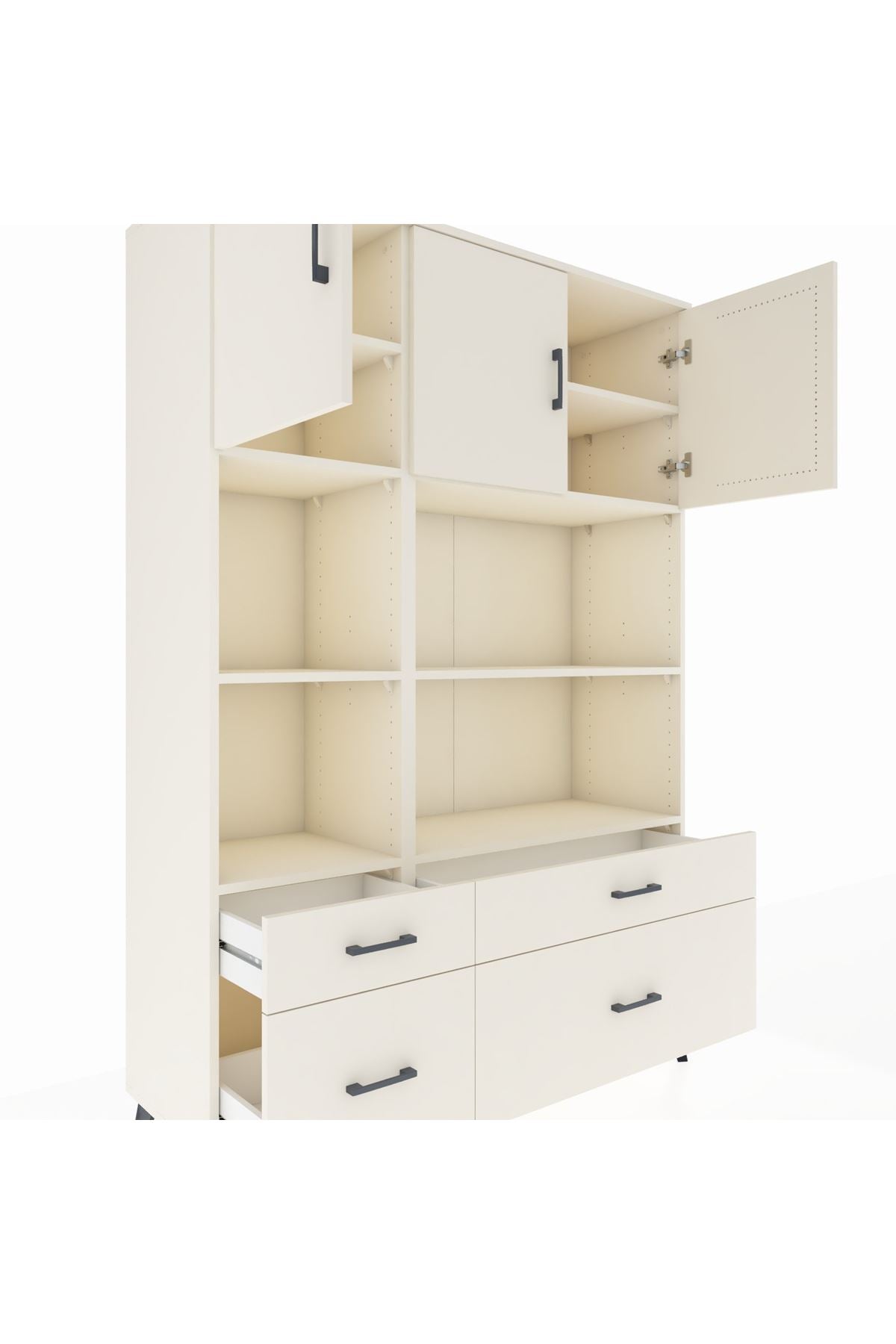 Hyperion Dolap 8 Raflı 4 Çekmeceli 3 Kapaklı 132x44x195 Aytaşı-Aytaşı/Aytaşı