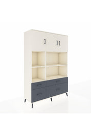 Hyperion Dolap 8 Raflı 4 Çekmeceli 3 Kapaklı 132x44x195 Aytaşı-Aytaşı/Antrasit