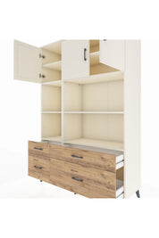 Hyperion Dolap 8 Raflı 4 Çekmeceli 3 Kapaklı 132x44x195 Aytaşı-Aytaşı/Çam
