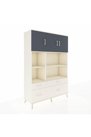 Hyperion Dolap 8 Raflı 4 Çekmeceli 3 Kapaklı 132x44x195 Aytaşı-Antrasit/Aytaşı