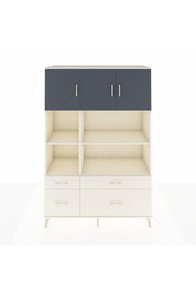 Hyperion Dolap 8 Raflı 4 Çekmeceli 3 Kapaklı 132x44x195 Aytaşı-Antrasit/Aytaşı