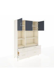 Hyperion Dolap 8 Raflı 4 Çekmeceli 3 Kapaklı 132x44x195 Aytaşı-Antrasit/Aytaşı