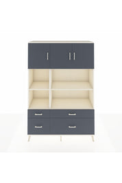 Hyperion Dolap 8 Raflı 4 Çekmeceli 3 Kapaklı 132x44x195 Aytaşı-Antrasit/Antrasit