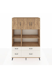 Hyperion Dolap 8 Raflı 4 Çekmeceli 3 Kapaklı 132x44x195 Çam-Çam/Aytaşı