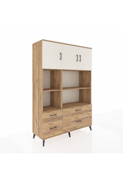 Hyperion Dolap 8 Raflı 4 Çekmeceli 3 Kapaklı 132x44x195 Çam-Aytaşı/Çam