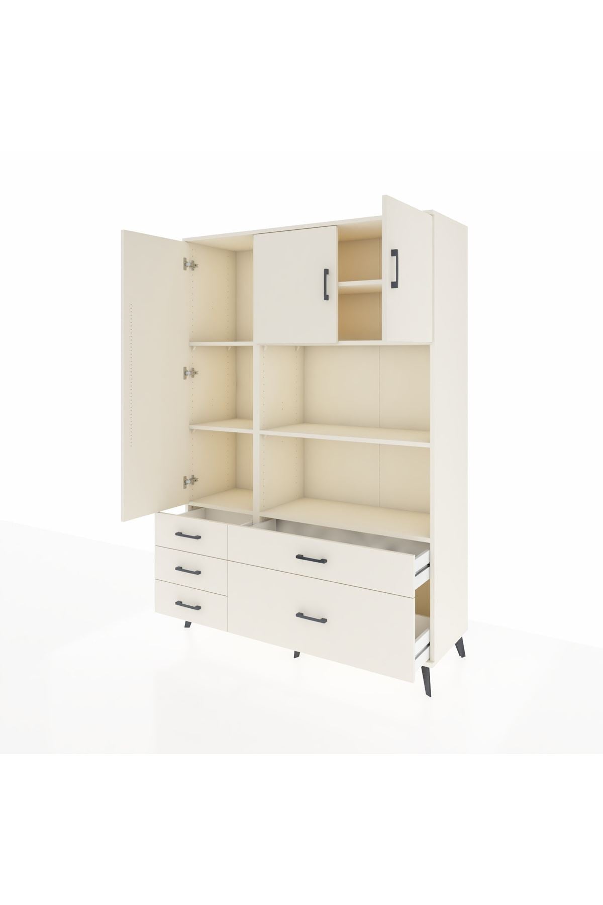 Hyperion Dolap 7 Raflı 5 Çekmeceli 3 Kapaklı 132x44x195 Aytaşı-Aytaşı/Aytaşı