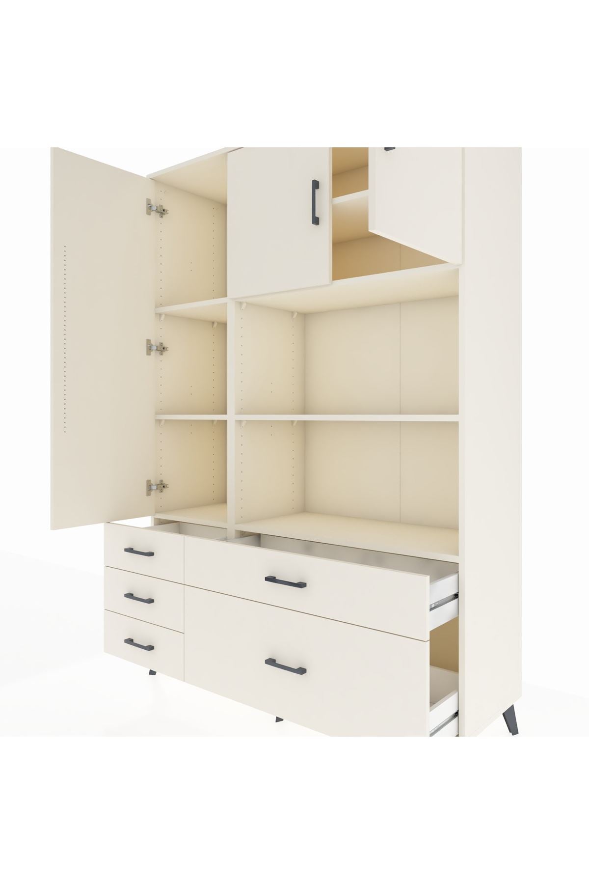 Hyperion Dolap 7 Raflı 5 Çekmeceli 3 Kapaklı 132x44x195 Aytaşı-Aytaşı/Aytaşı