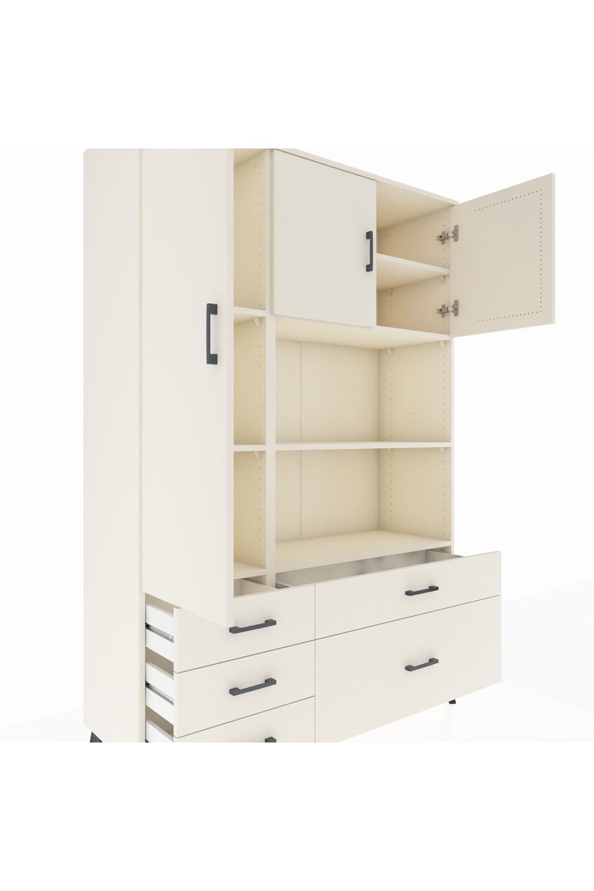 Hyperion Dolap 7 Raflı 5 Çekmeceli 3 Kapaklı 132x44x195 Aytaşı-Aytaşı/Aytaşı