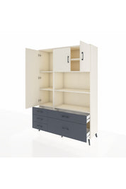 Hyperion Dolap 7 Raflı 5 Çekmeceli 3 Kapaklı 132x44x195 Aytaşı-Aytaşı/Antrasit