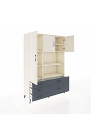 Hyperion Dolap 7 Raflı 5 Çekmeceli 3 Kapaklı 132x44x195 Aytaşı-Aytaşı/Antrasit