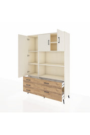 Hyperion Dolap 7 Raflı 5 Çekmeceli 3 Kapaklı 132x44x195 Aytaşı-Aytaşı/Çam